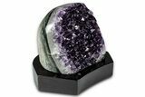 Deep Purple Amethyst Geode With Wood Base - Uruguay #342836-2